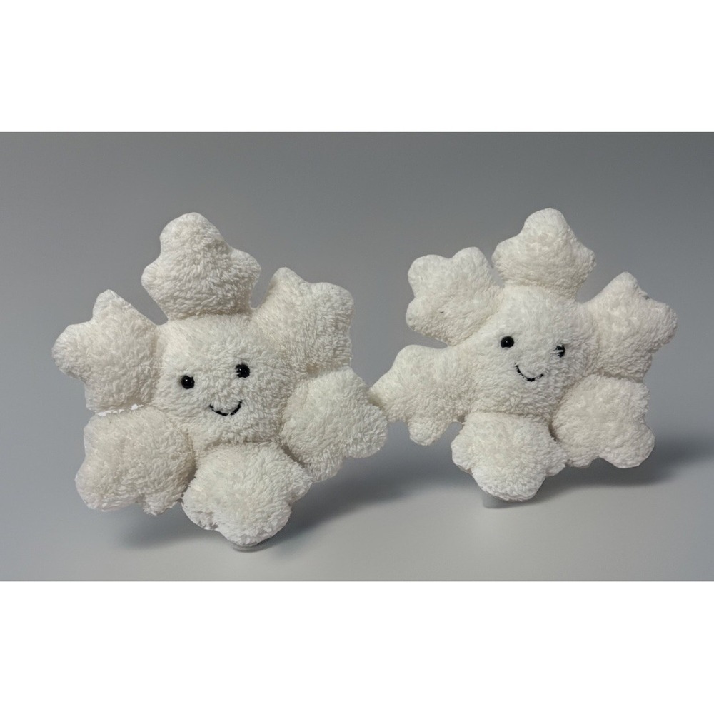Jellycat Little Amuseable Snowflake LOT Of 2 Plush Retired 7 inch  ~TAGS CUT OFF